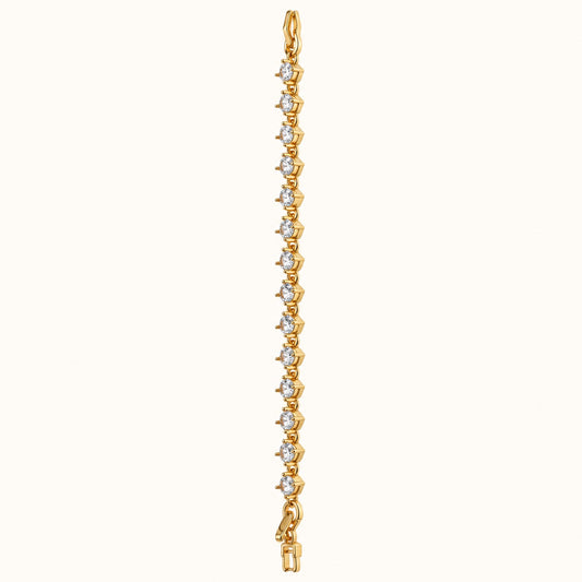 Front view of Sparkling CZ Link Bracelet gold-tone bracelet