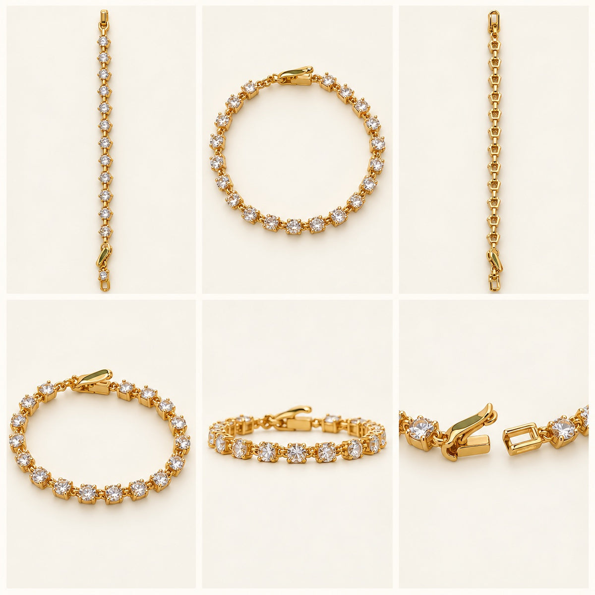 360 degree view of Sparkling CZ Link Bracelet
