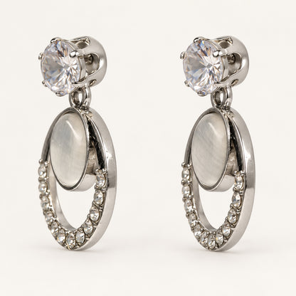 Side view of Argent Opaline Orbit Drops showing the drop profile and push-back post