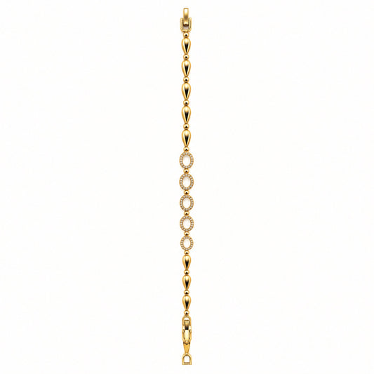 Front view of Gilded Marquise Link Bracelet gold-tone oval link bracelet