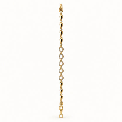 Side view of Gilded Marquise Link Bracelet gold-tone oval link bracelet