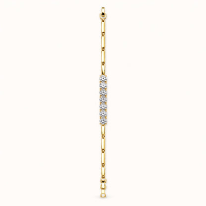 Front view of Gilded Pave Bar Bracelet gold-tone pave bar bracelet
