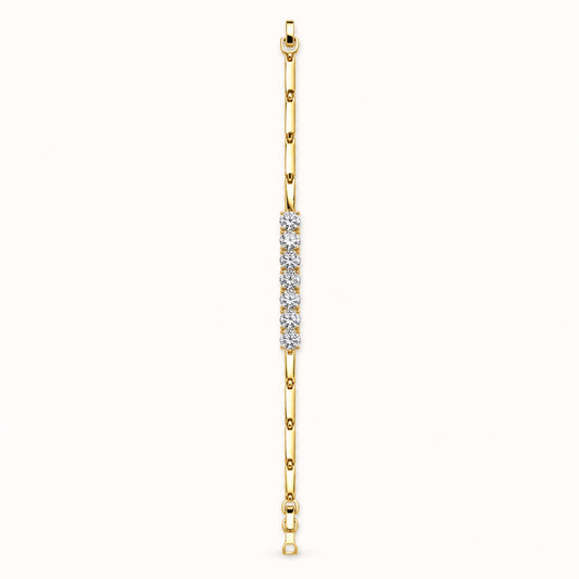 Front view of Gilded Pave Bar Bracelet gold-tone pave bar bracelet