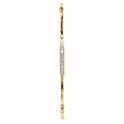 Side view of Gilded Pave Bar Bracelet gold-tone pave bar bracelet