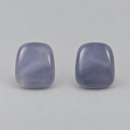 Front view of the lavender mist cabochon stud earrings