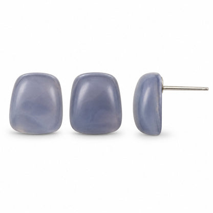 Side view of the Lavender Mist Cabochon Studs showing the domed profile