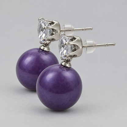 Side view of Royal Purple Lustre Orb Drops showing the drop length
