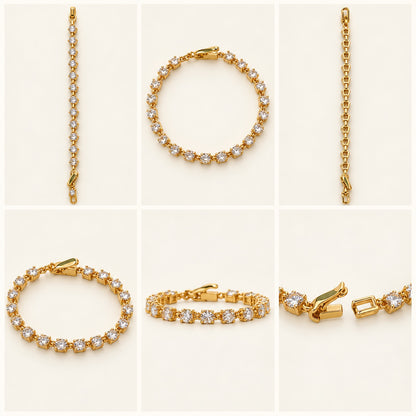360 degree view of Sparkling CZ Link Bracelet