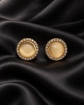 ZILURA Luna Halo Cat-Eye Studs - gold-tone artificial earrings