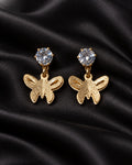 ZILURA Papillon Gold Butterfly Drops - gold-tone artificial earrings