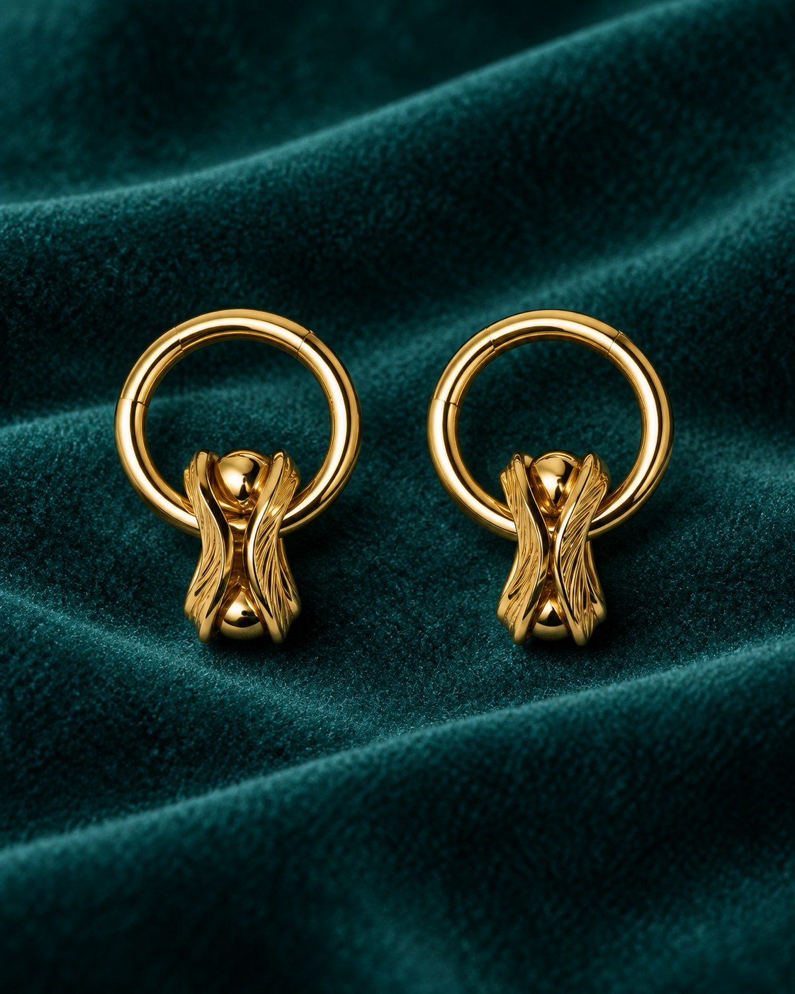 ZILURA Nouveau Knot Charm Hoops - gold-tone artificial earrings