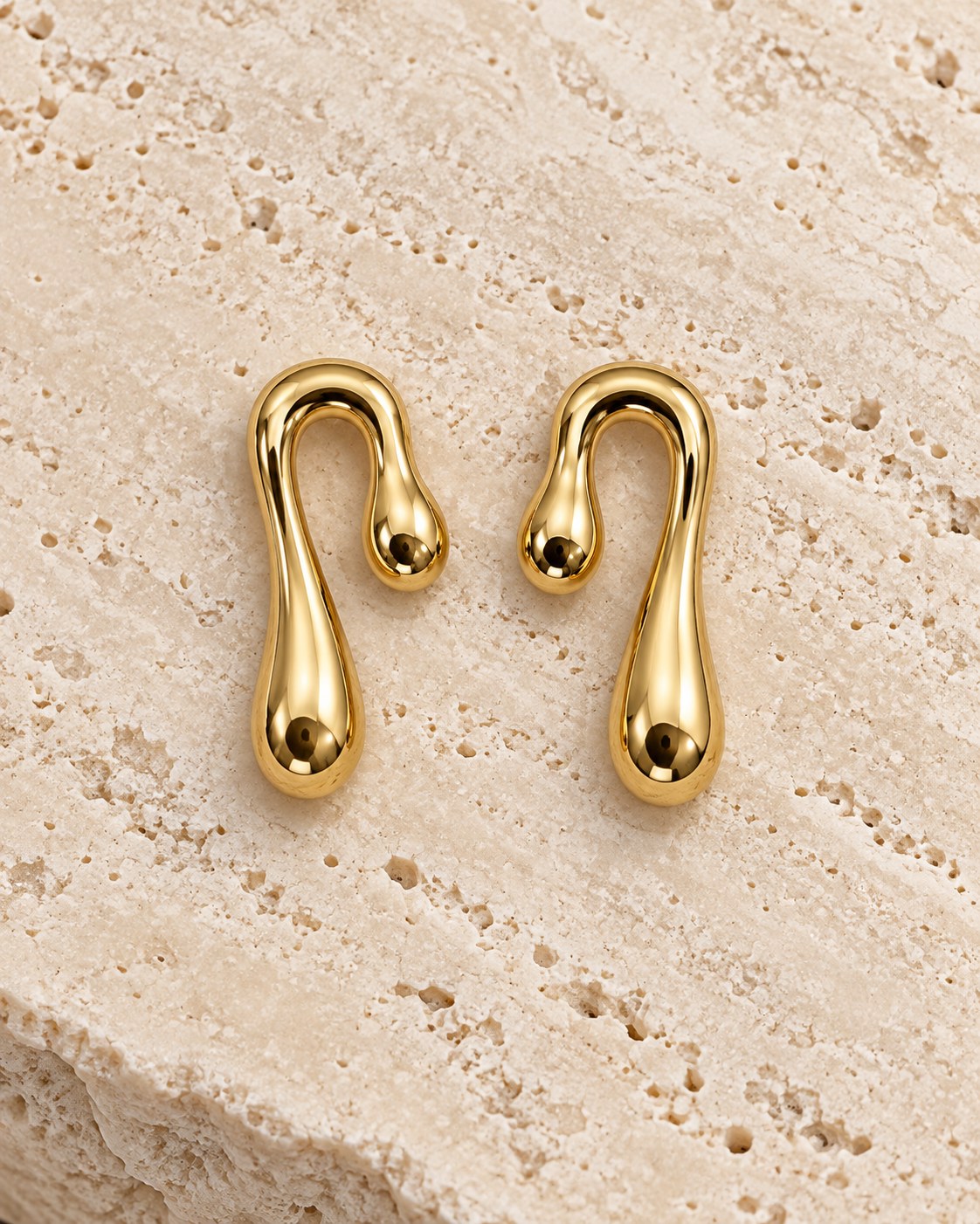 ZILURA Ondine Liquid Gold Drops - gold-tone artificial earrings