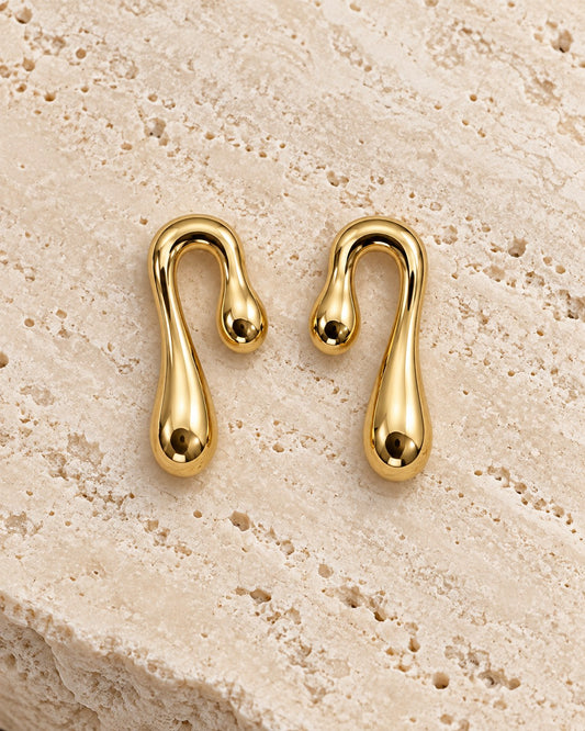 ZILURA Ondine Liquid Gold Drops - gold-tone artificial earrings
